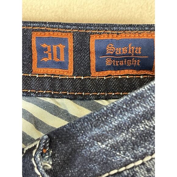 Rock Revival Jeans Womens 30 Blue‎ Sasha Straight Embroidered Low Rise Regular - Picture 5 of 16